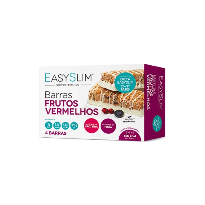 EasySlim Barras Frutos Vermelhos - 4 barras - EasySlim - 5601653003452